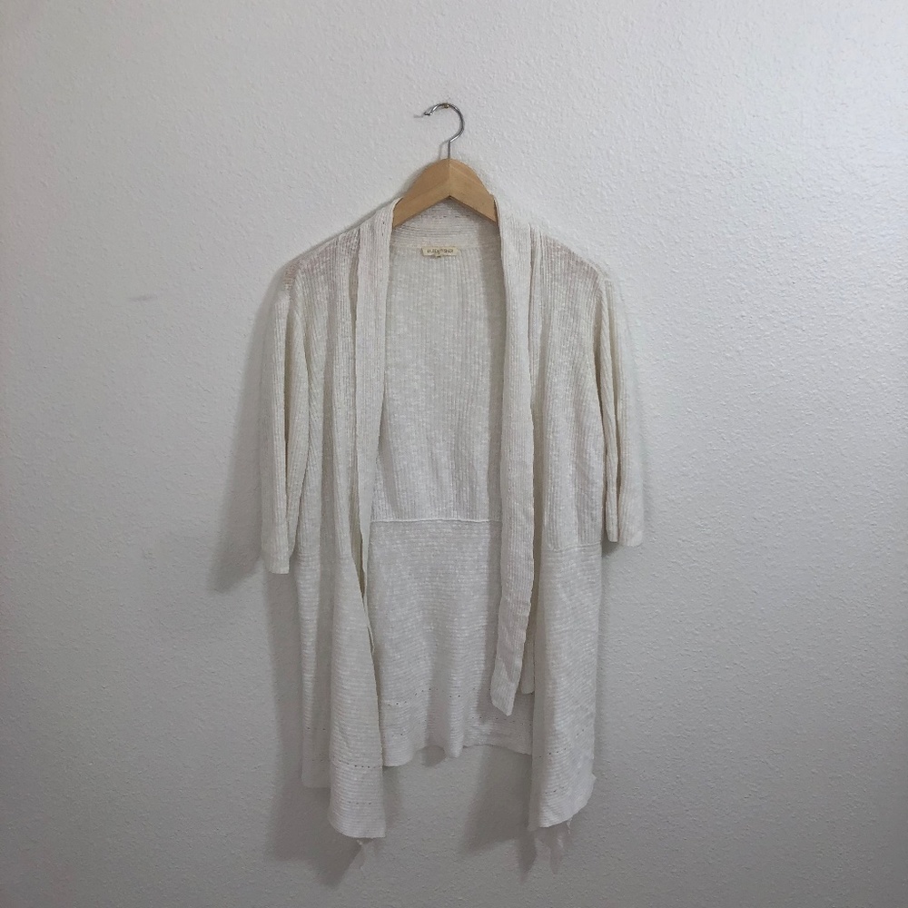 Eillen Fisher Linen White Cardigan